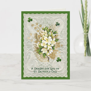 Religieuze St. Patricks Day Prayer Shamrocks  Feestdagen Kaart