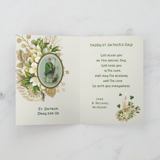 Religieuze St. Patricks Day Prayer Shamrocks Holid Feestdagen Kaart (Binnen)