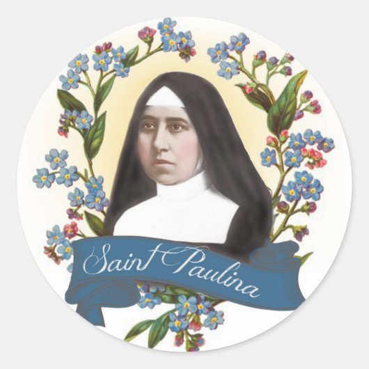 Religieuze St. Paulina beschermheilige van diabeti Ronde Sticker (Voorkant)