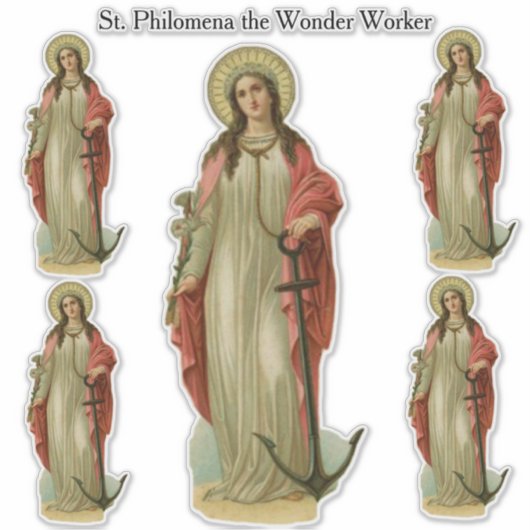 Religieuze St. Philomena de Wonder Worker Martelaa Sticker (Voorkant)