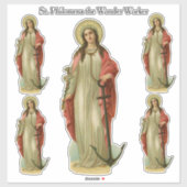 Religieuze St. Philomena de Wonder Worker Martelaa Sticker (Vel)