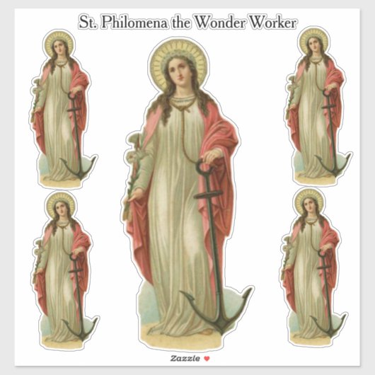 Religieuze St. Philomena de Wonder Worker Martelaa Sticker (Vel)