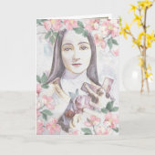 Religieuze St. Therese Carmelite Nun  Card Kaart (Gele Bloem)