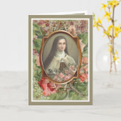 Religieuze St. Therese Carmelite Nun Card Kaart (Gele Bloem)