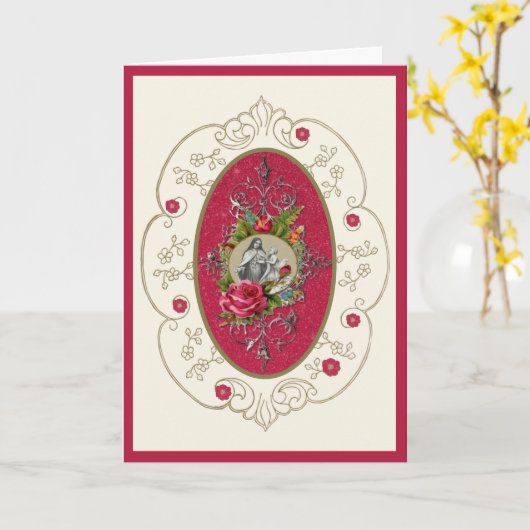 Religieuze St. Therese Carmelite Nun  Card Kaart (Gele Bloem)