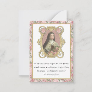 Religieuze St. Therese Elegant Prayer Rozen Nota Notitiekaartje