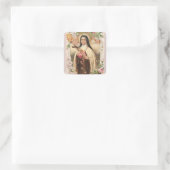Religieuze St. Therese Gebed Rozen Kaart Vierkante Sticker (Tas)