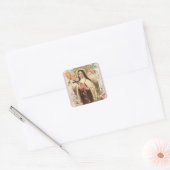 Religieuze St. Therese Gebed Rozen Kaart Vierkante Sticker (Envelop)