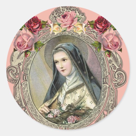  Religieuze St. Therese Karmelietennon Ronde Sticker (Voorkant)