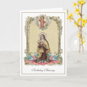 Religieuze St. Therese katholieke non bloem Kaart (Gele Bloem)