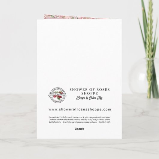 Religieuze St. Therese katholieke Nun Floral Card Kaart (Achterkant)