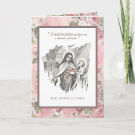 Religieuze St. Therese katholieke Nun Floral Card Kaart
