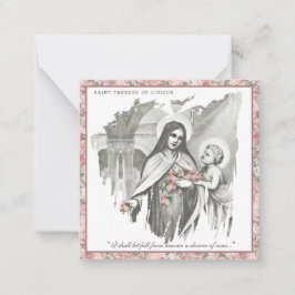 Religieuze St. Therese katholieke Nun Floral Card Notitiekaartje