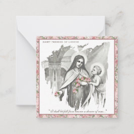Religieuze St. Therese katholieke Nun Floral Card Notitiekaartje