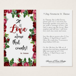 Religieuze St. Therese katholieke Prayer Novena-Ro Visitekaartje