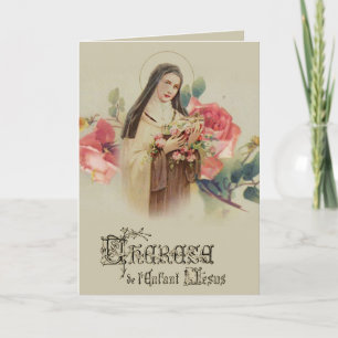 Religieuze St. Therese met Rozen Kaart
