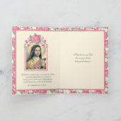 Religieuze St. Therese Pink  Rozen Citaat Kaart (Binnen)