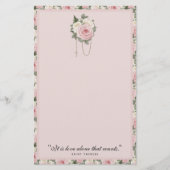 Religieuze St. Therese Quote Pink Roses  Briefpapier (Voorkant)