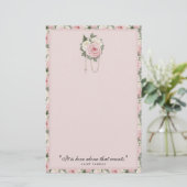 Religieuze St. Therese Quote Pink Roses  Briefpapier (Staand voorkant)