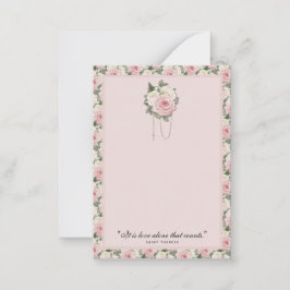 Religieuze St. Therese Quote Pink Roses  Notitiekaartje