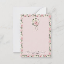 Religieuze St. Therese Quote Pink Roses  Notitiekaartje