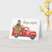 Religieuze St. Therese Red Truck katholieke verjaa Kaart (Gele Bloem)