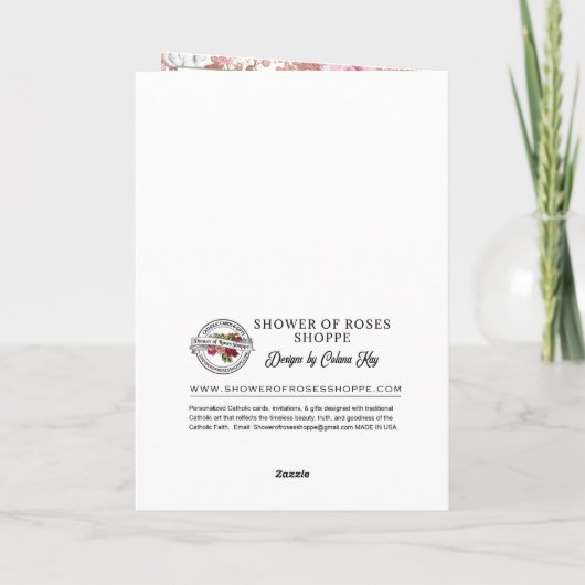 Religieuze St. Therese  Roses Prayer Kaart (Achterkant)