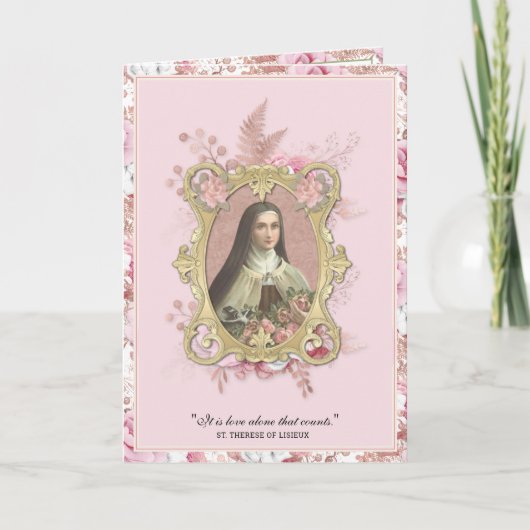 Religieuze St. Therese  Roses Prayer Kaart (Voorkant)