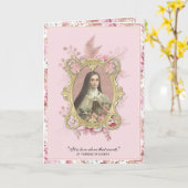 Religieuze St. Therese  Roses Prayer Kaart (Gele Bloem)