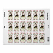 Religieuze St. Therese  roze rozen Etiket (Full Sheet)