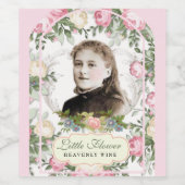 Religieuze St. Therese  roze rozen Wijn Etiket (Enkel label)