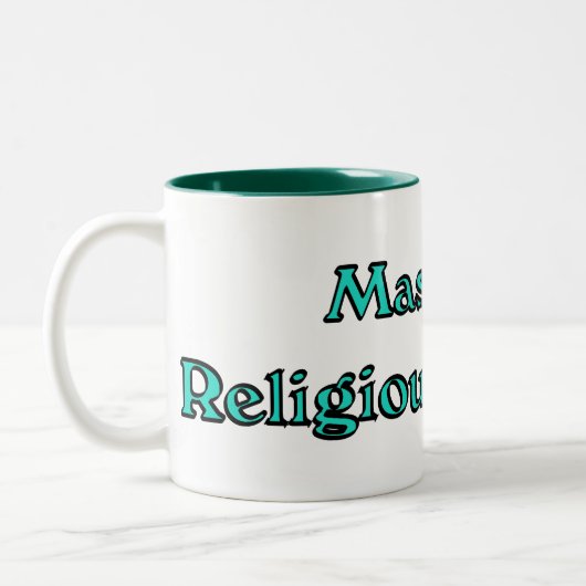 Religieuze studies tweekleurige koffiemok (Links)