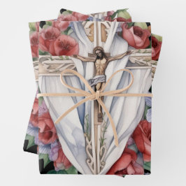 Religieuze symbolen en verzen voor sympathie inpakpapier vel