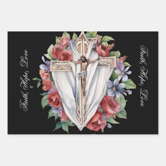 Religieuze symbolen en verzen voor sympathie inpakpapier vel (Voorkant)