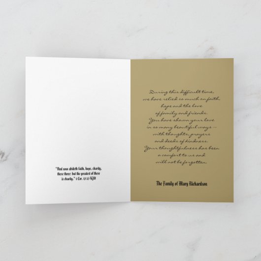 Religieuze sympathie Dank u kaart - Doves (Binnen)