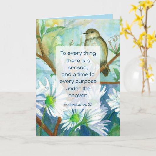 Religieuze sympathie Ecclesiastes 3:1 Schrift Kaart (Gele Bloem)