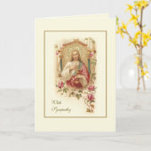 Religieuze sympathie heilige hartschrift gebed kaart (Gele Bloem)