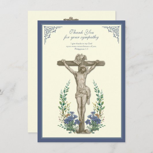 Religieuze sympathie Jezus over het kruis Bedankkaart (Voorkant / Achterkant)