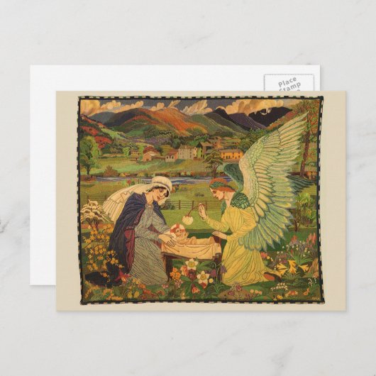  religieuze tapsbouw met Baby Jezus Christus Briefkaart (Voorkant / Achterkant)