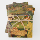  religieuze tapsbouw met Baby Jezus Christus Inpakpapier Vel (In situ)