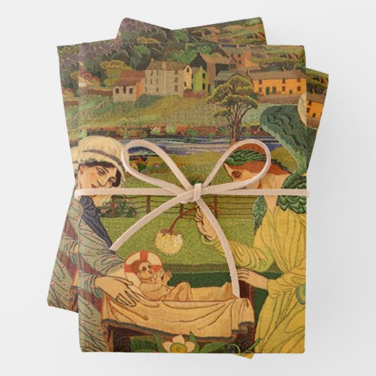  religieuze tapsbouw met Baby Jezus Christus Inpakpapier Vel (In situ)