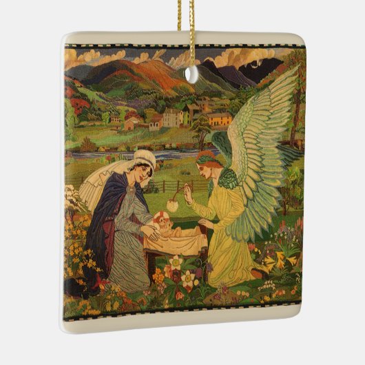  religieuze tapsbouw met Baby Jezus Christus Keramisch Ornament (Rechts)