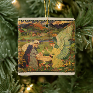  religieuze tapsbouw met Baby Jezus Christus Keramisch Ornament