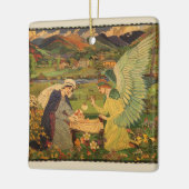 religieuze tapsbouw met Baby Jezus Christus Keramisch Ornament (Links)