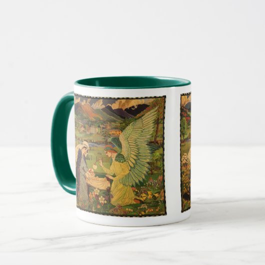  religieuze tapsbouw met Baby Jezus Christus Mok (Voorkant links)