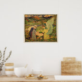  religieuze tapsbouw met Baby Jezus Christus Poster (Keuken)