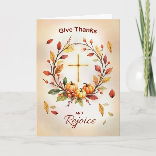 Religieuze Thanksgiving Dankzegging Wreath Kaart (Voorkant)