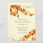 Religieuze Thanksgiving Dinner Rosary Leaves Kaart (Voorkant / Achterkant)