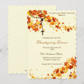 Religieuze Thanksgiving Dinner Rosary Leaves Kaart (Voorkant / Achterkant)