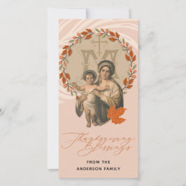 Religieuze Thanksgiving Maagd Mary Jesus Katholiek Bedankkaart